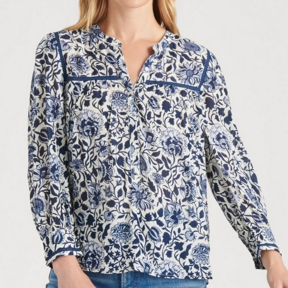 Talbot's long sleeve floral blouse